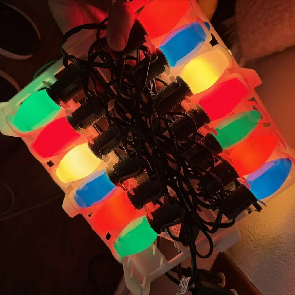 Electrified Multi Color 25 C9 Ceramic Lamps String Set Christmas Light 25 ft NIB